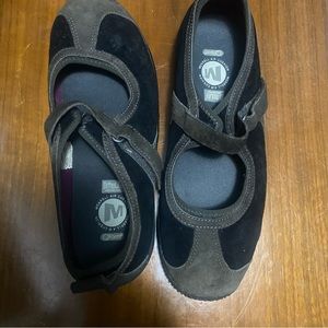 Merrell athletic flats with Orthalite soles and Velcro straps